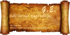 Gábriel Emilián névjegykártya